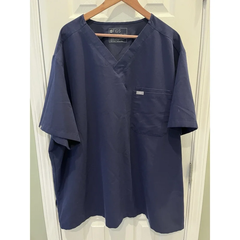 FIGS Leon Three Pocket Scrub Top 6XL Tansen Jogger Pants 5XL/T Navy Scrub Set